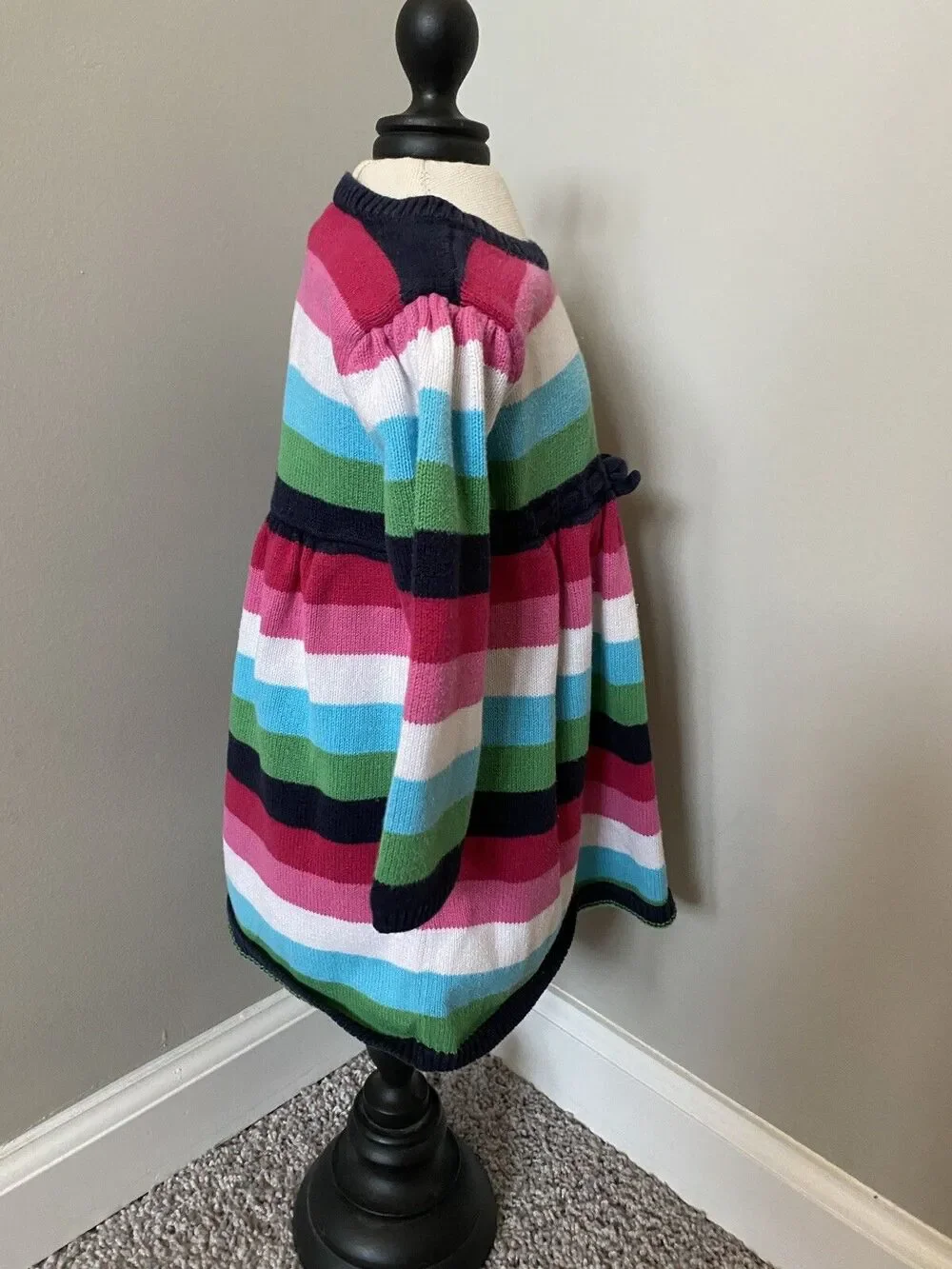 Baby Gap 6-12 Month Pink Blue Stripped Dress Green White